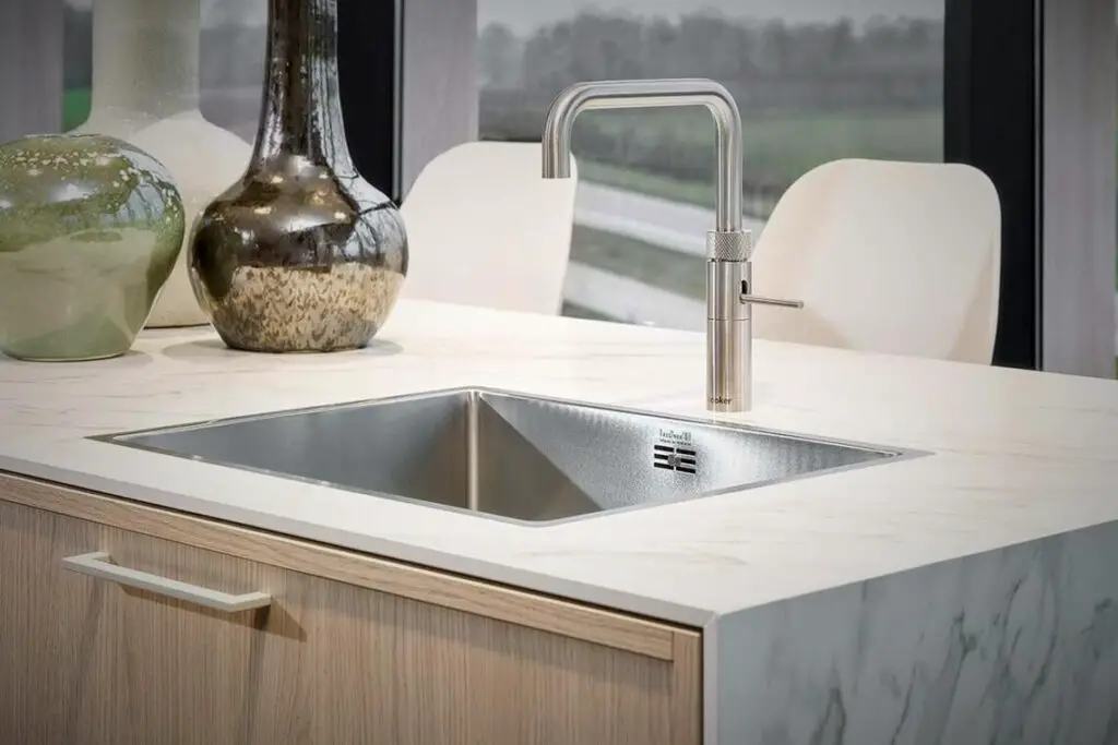 ceramic kitchen countertop with stainless steel