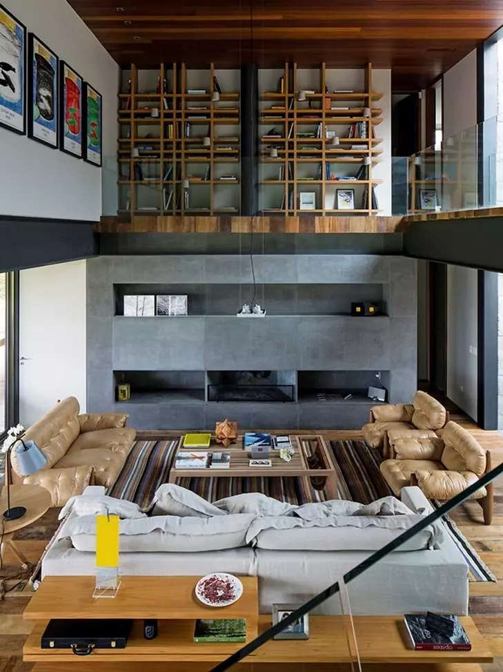 industrial decor behind sofa