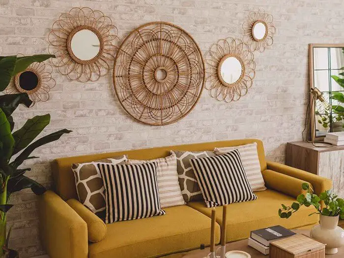 decorate walls with mirrors