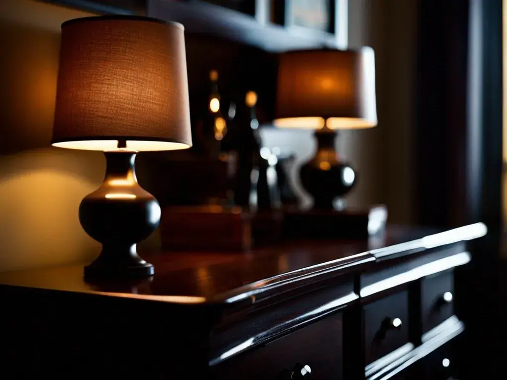 Accent lighting can highlight the beauty of your dark wood furniture