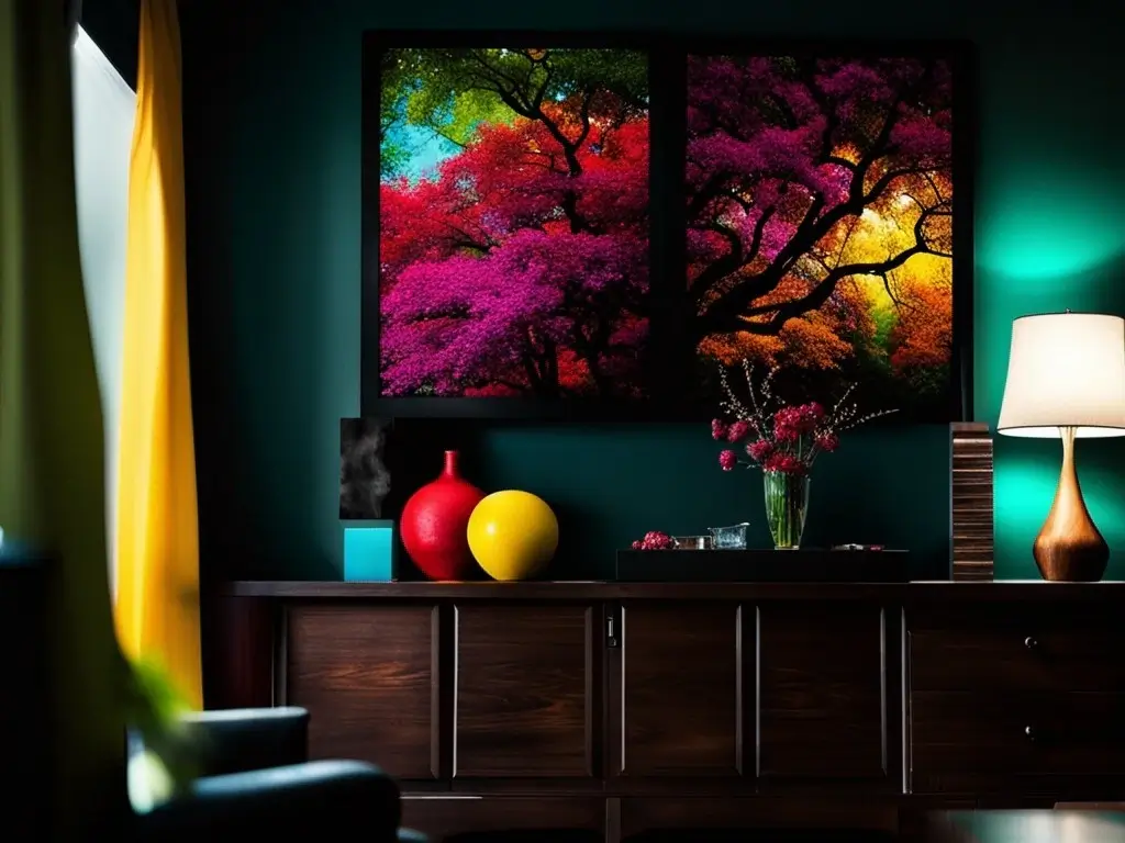 pops of color can to a room with dark wood furniture