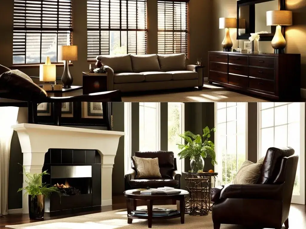 Natural light can greatly enhance the look of dark wood furniture