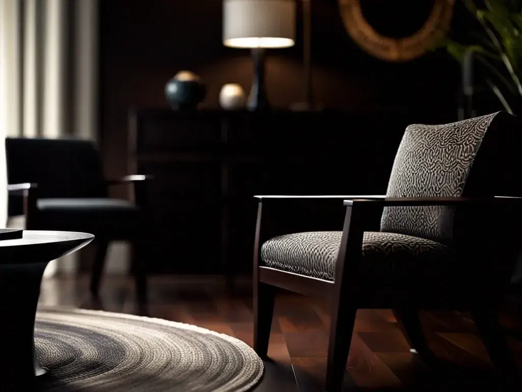 Pair your dark wood furniture with modern decor 