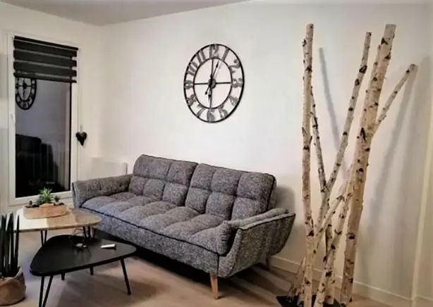 decorating with birch wood in living room