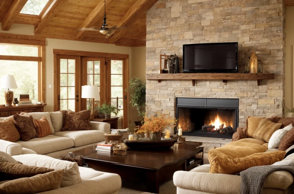 Arrange Furniture in Living Rooms with tv and fireplace