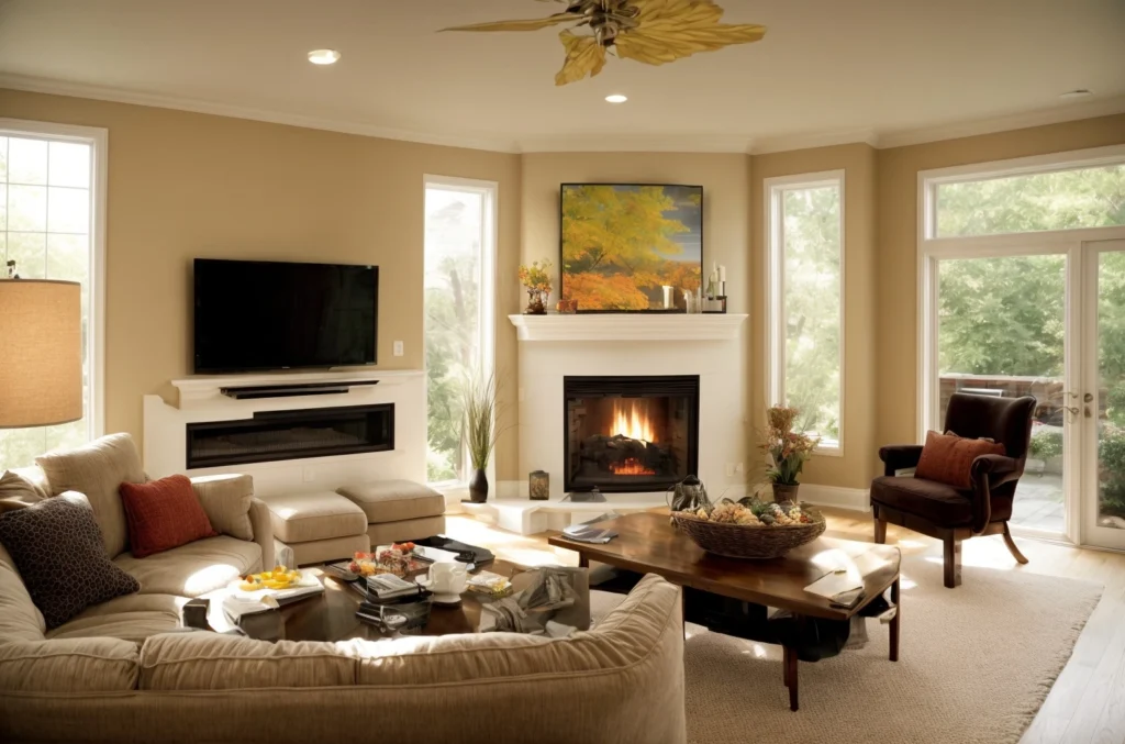 Arrange Furniture in Living Rooms with tv and fireplace