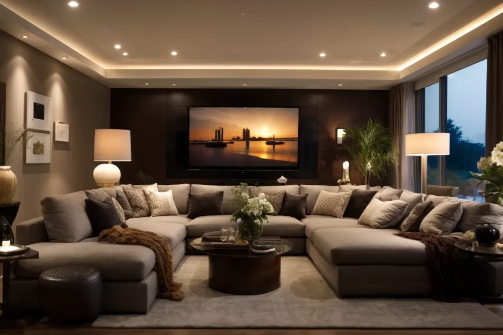 Add Ambient Lighting to Prevent a Dark Room Effect to decorate large living room