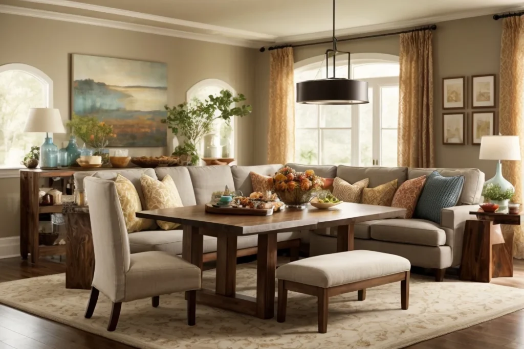 Add a Casual Dining Area to decorate large living room