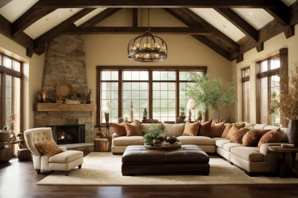 Architectural Accents in decorate large living room