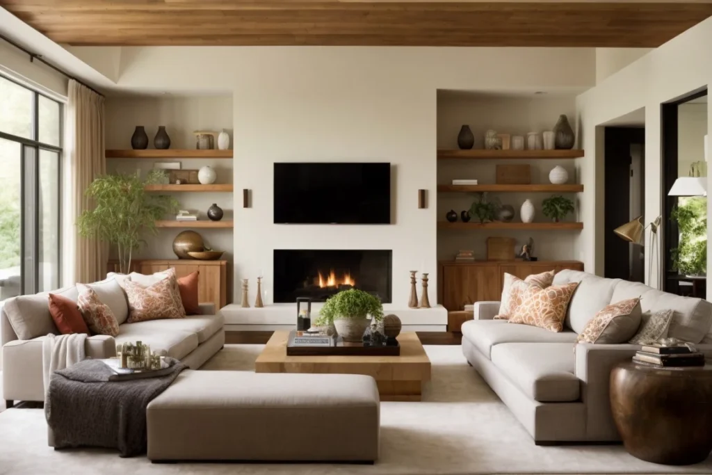 Avoid Dominating Focal Points when decorate large living room