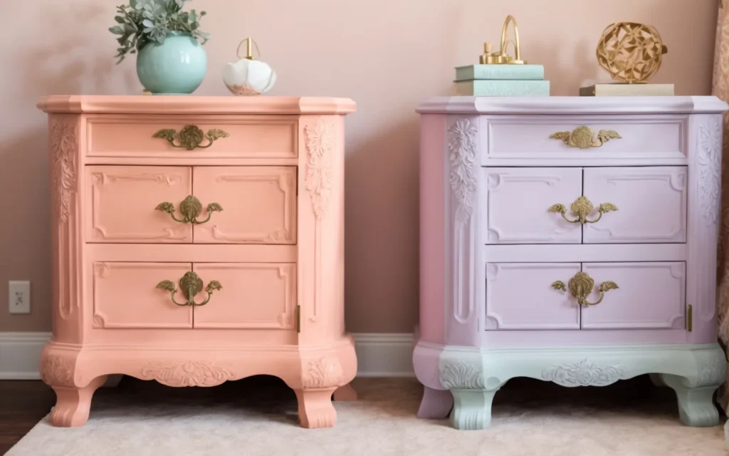 before after Chalk Paint Lacquer on 
Nightstands 