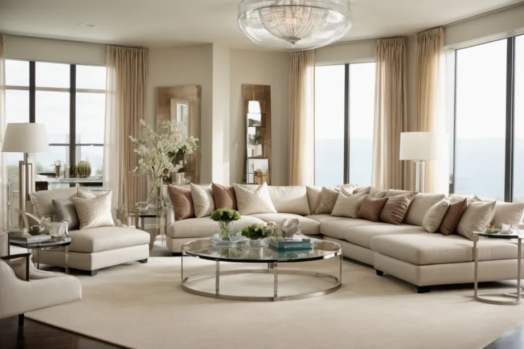 Choose Lightweight Accent Pieces to decorate large living room