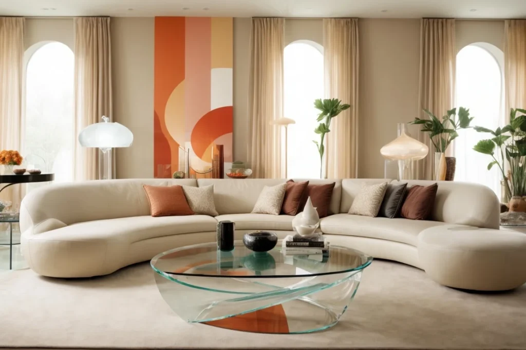 Choose Modern Sculptural Shapes when decorate large living room