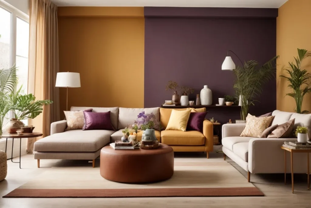 Color Matching in Paint Colors For Living Room With Brown Furniture