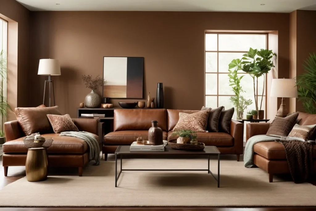 Furniture Arrangement For Living Room With Brown Furniture
