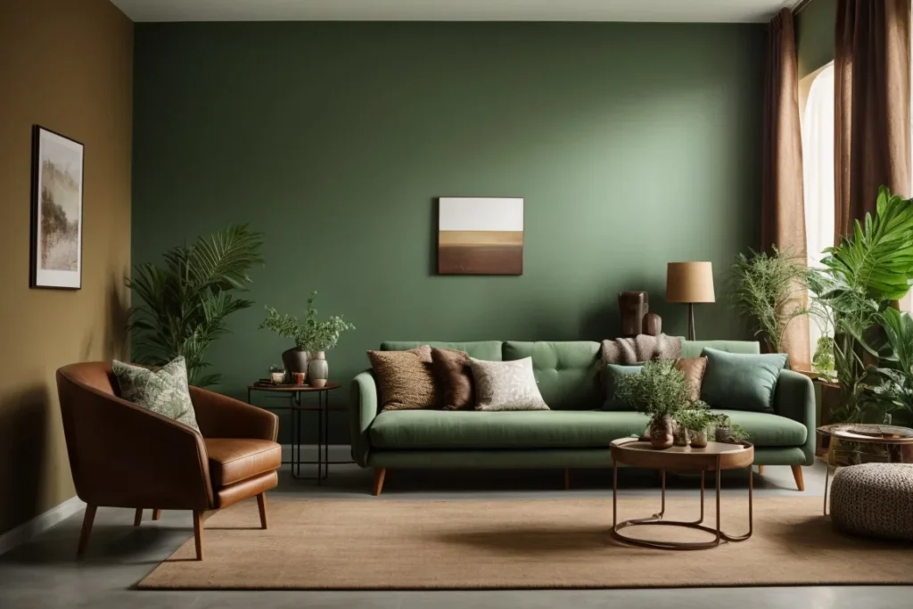 Green Paint Colors For Living Room With Brown Furniture