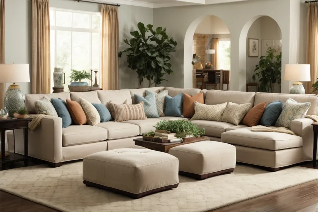 Include Modular Seating for Fluid Arrangements when decorate large living room