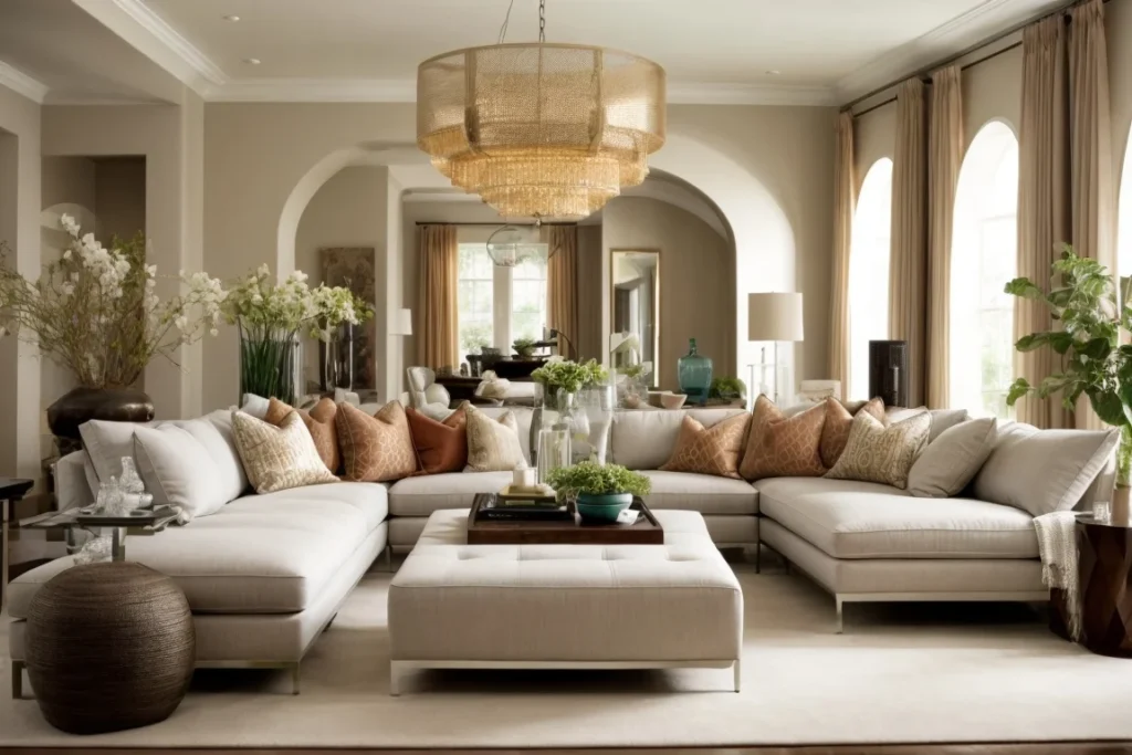 Incorporate Substantial Furniture Proportions to decorate large living room