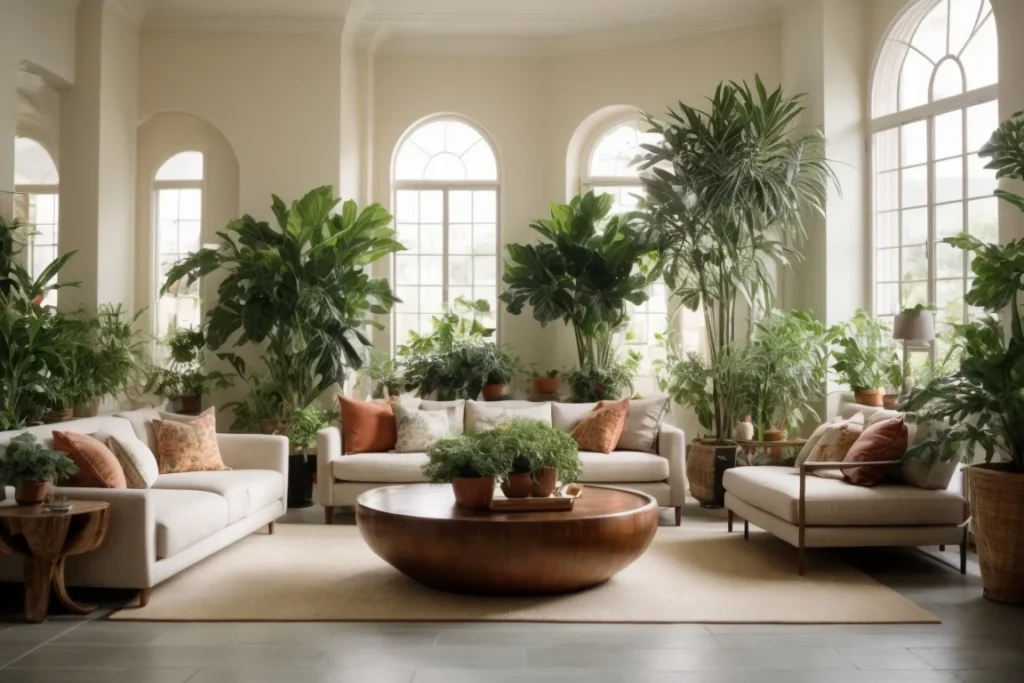 arrange Indoor Plants when decorate large living room