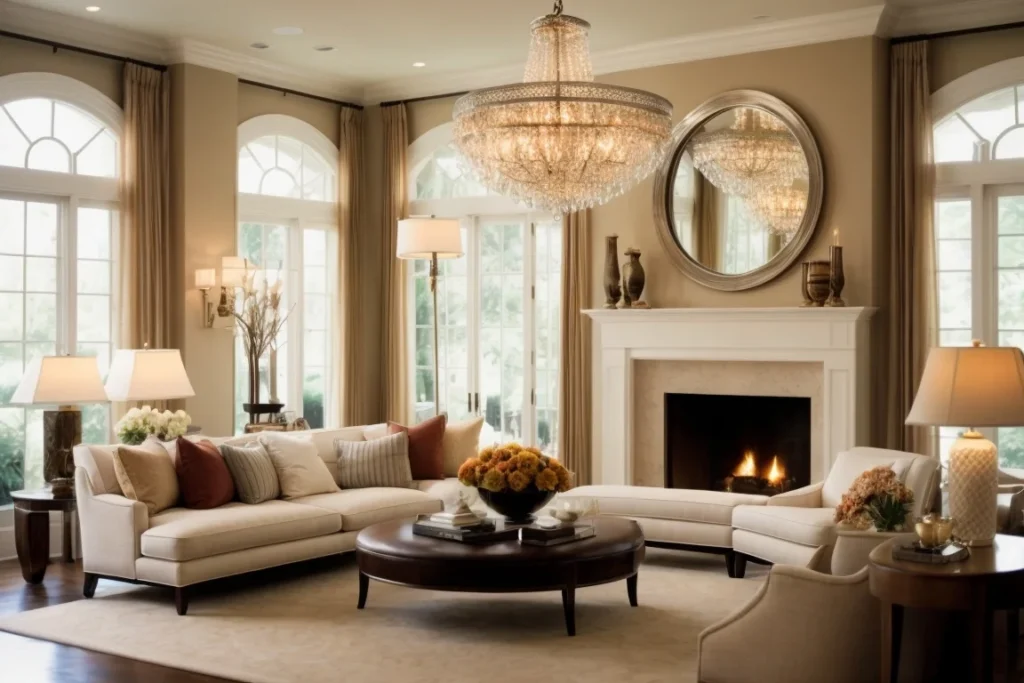 use Layered Lighting when decorate large living room