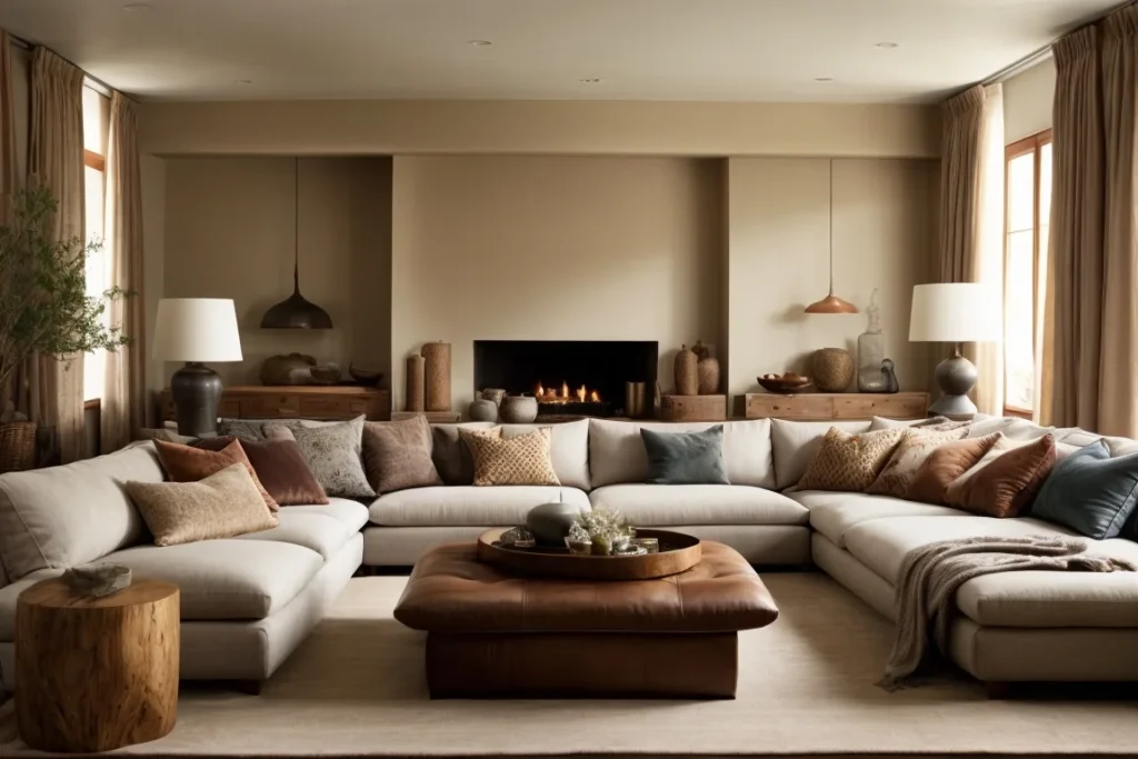 Layering Textures when decorate large living room