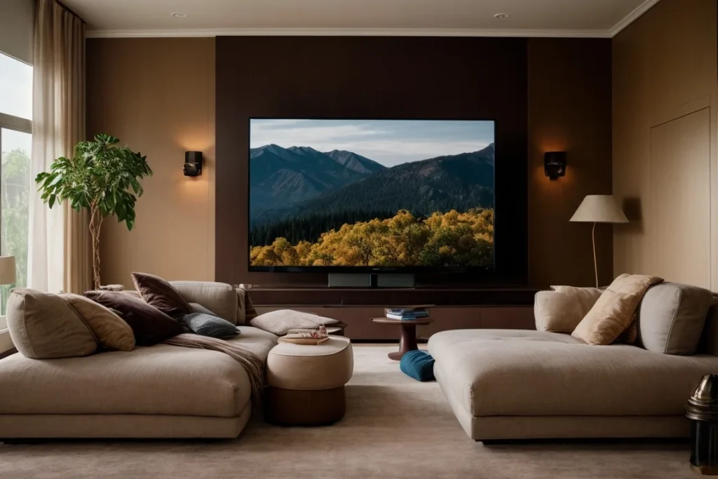 2 Couches in a Living Room with a TV