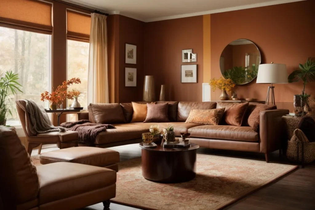 Wall Colors with Brown Furniture For Living Room