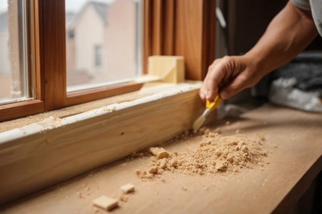 wood filler for window sill