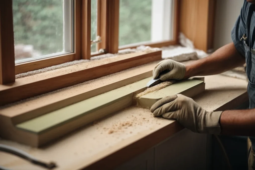 Sanding and Refinishing the Sill