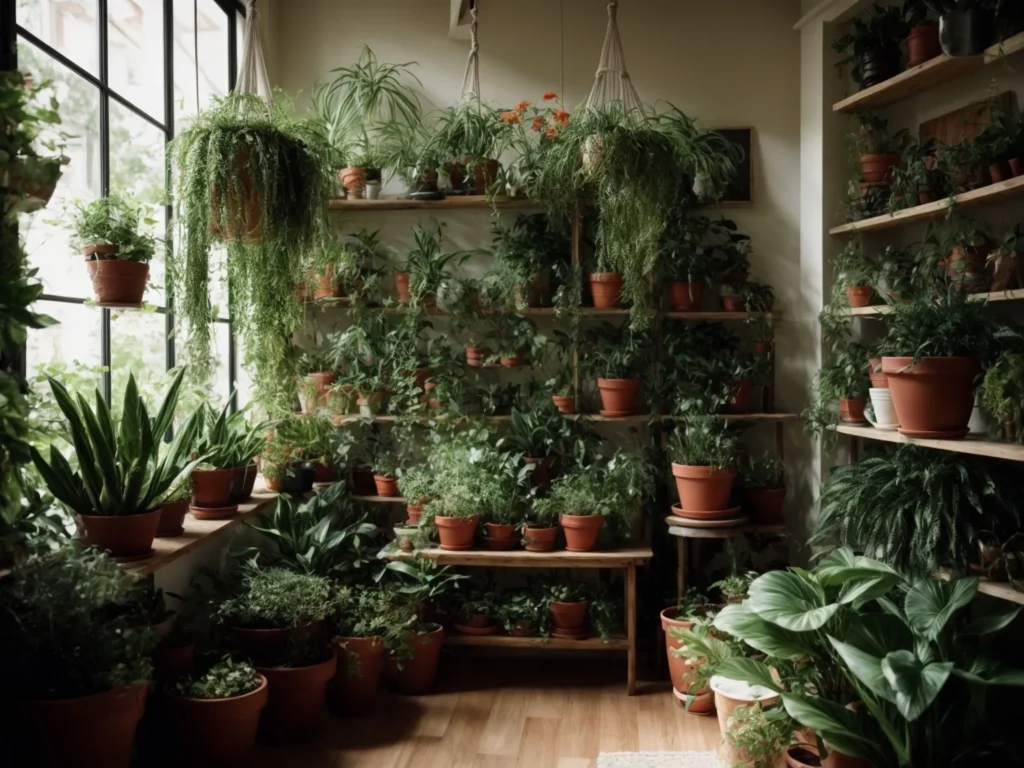 Abundant Houseplants and Flowers