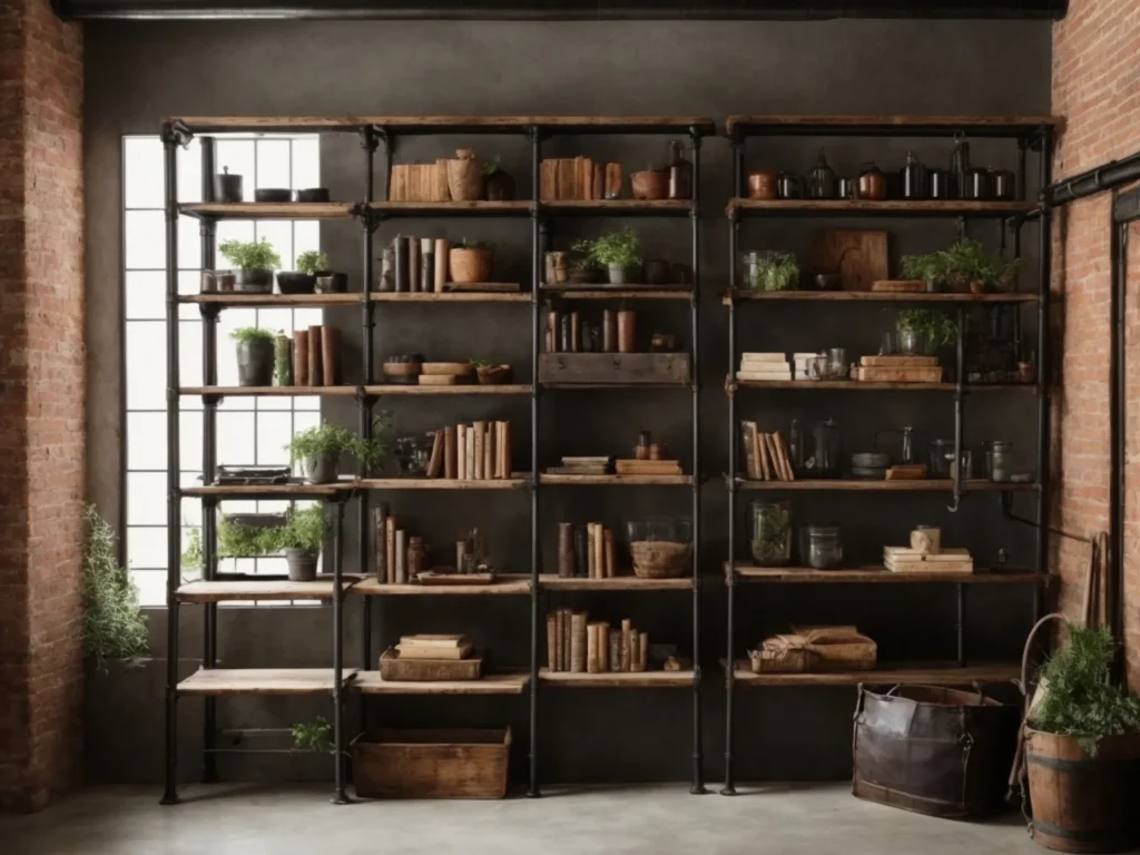 Add Industrial Pipes in shelving