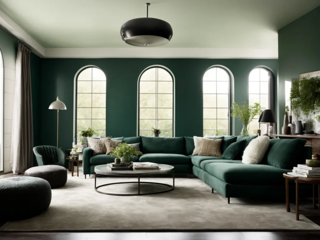 Modern Dark Green Living Rooms