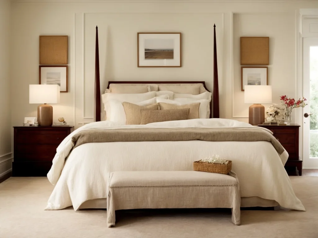 cream Colors Go With Cherry Wood Bedroom Furniture