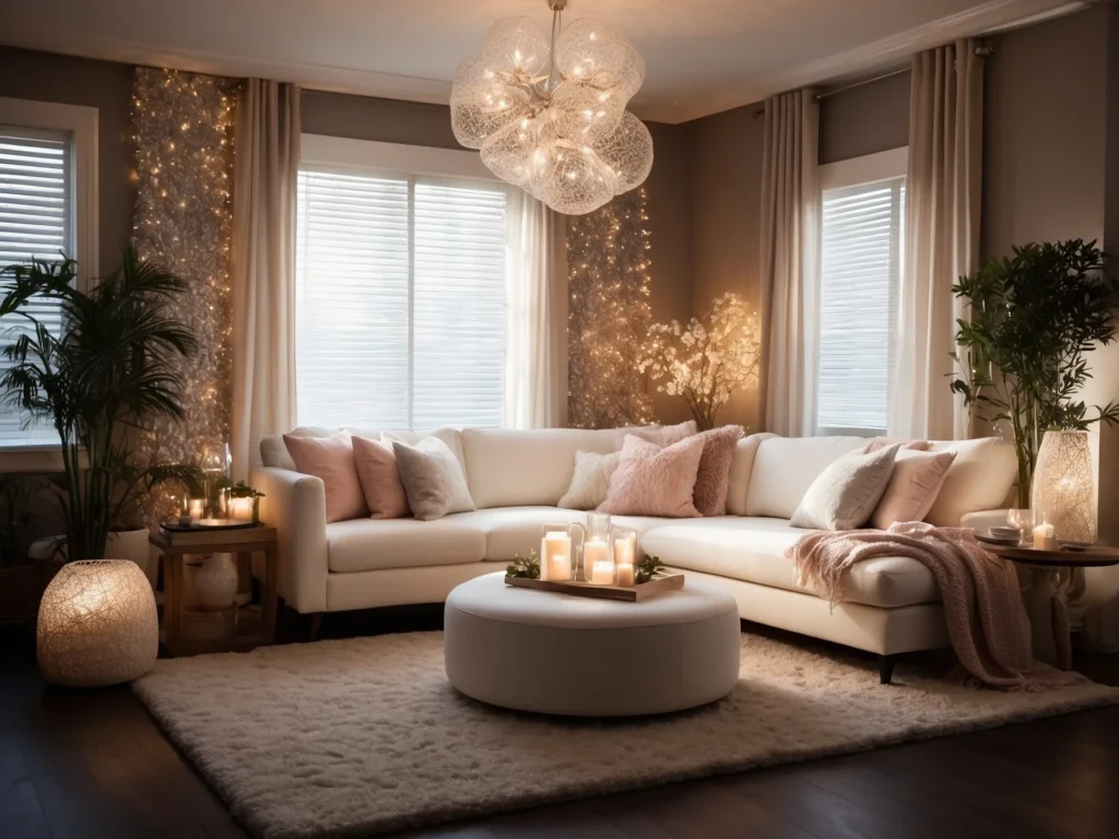 Creating an Evening Ambiance with Lighting to create Cute Living Room ideas