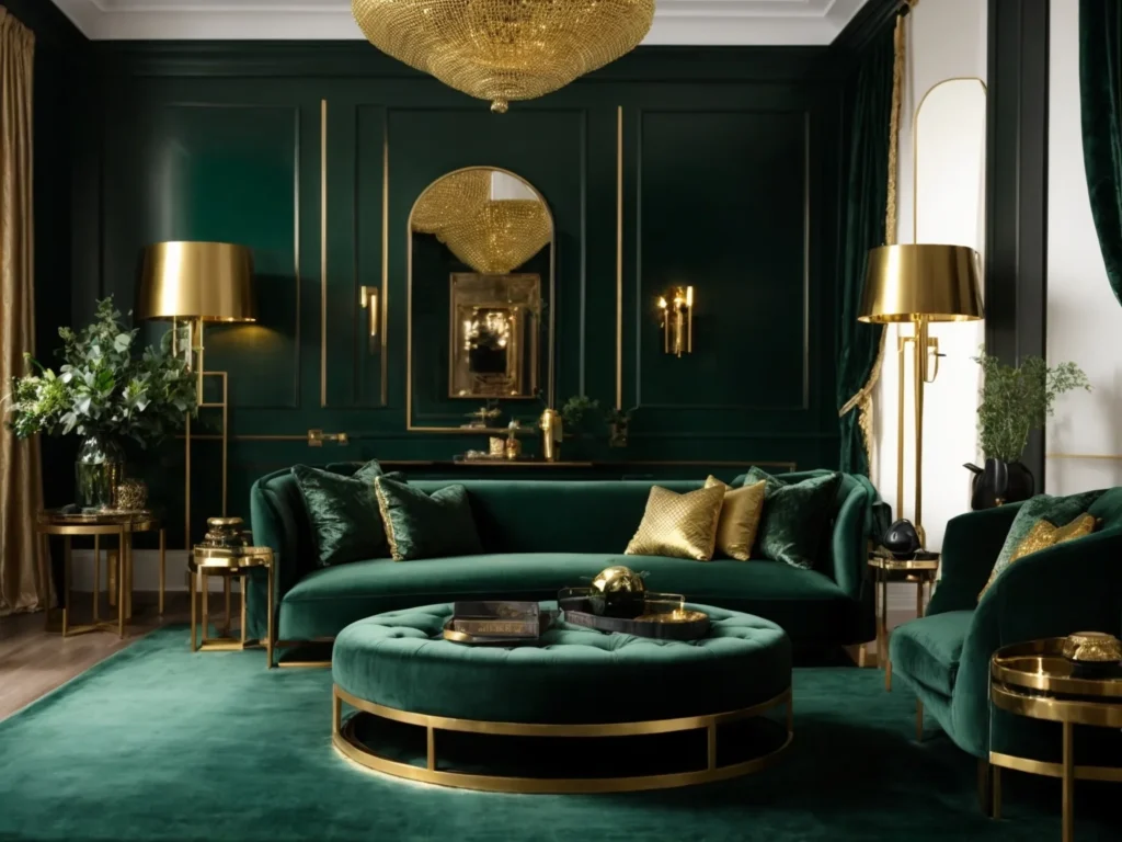 Modern Dark Green Living Rooms