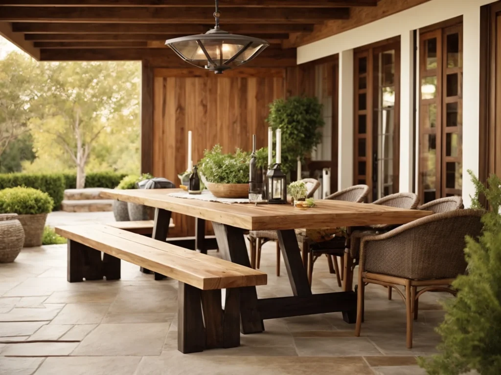 Dining Al Fresco with Rustic Outdoor Tables