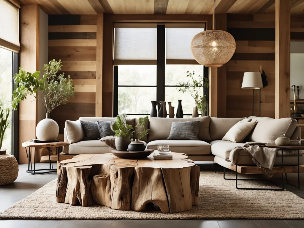 Embracing Natural Wood Furnishings to create Cute Living Room ideas