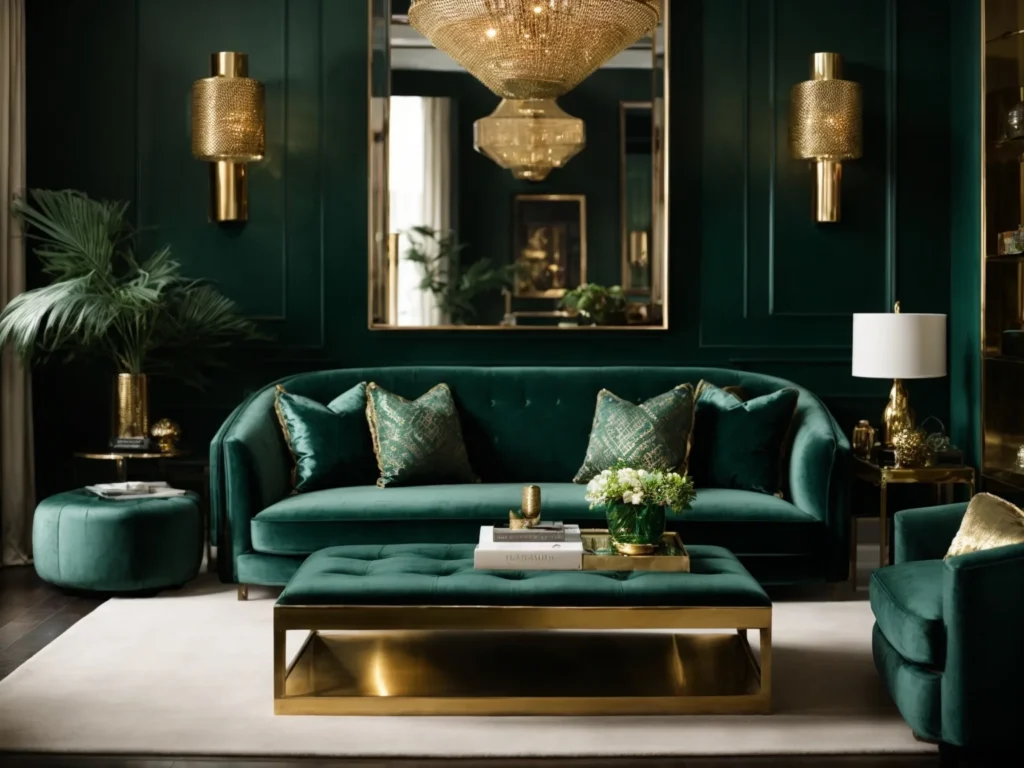 Modern Dark Green Living Rooms