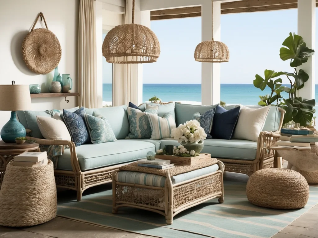Incorporating Coastal Style Decor to create Cute Living Room ideas
