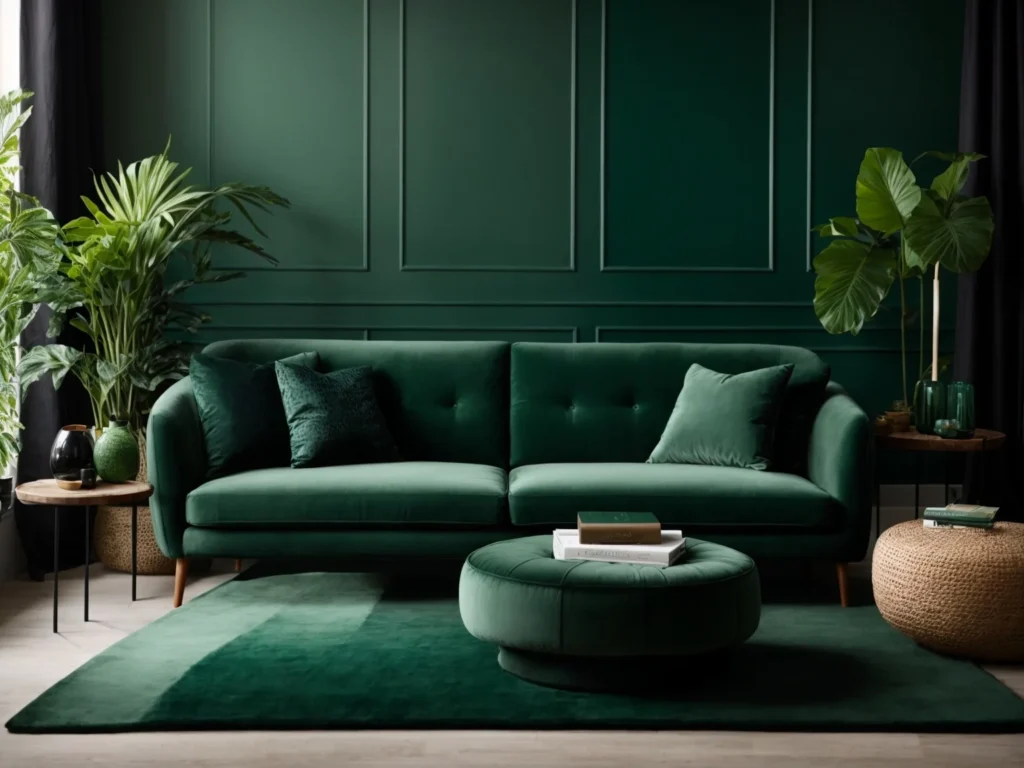 Modern Dark Green Living Rooms