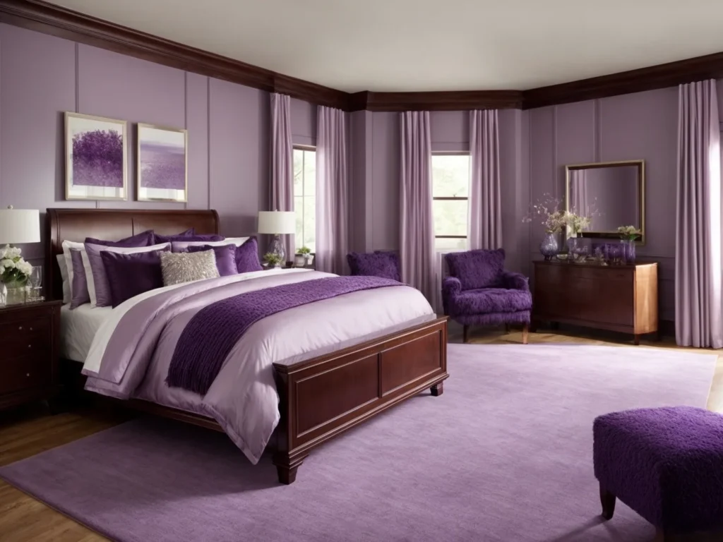 lavender Colors Go With Cherry Wood Bedroom Furniture