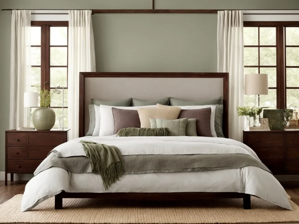 relaxing gray olive Colors Go With Cherry Wood Bedroom Furniture