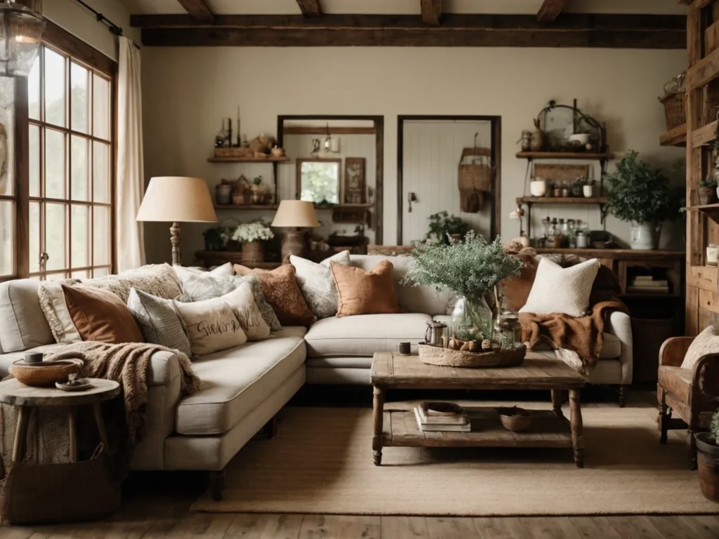 Rustic Farmhouse Living Room Wall and Decor Ideas