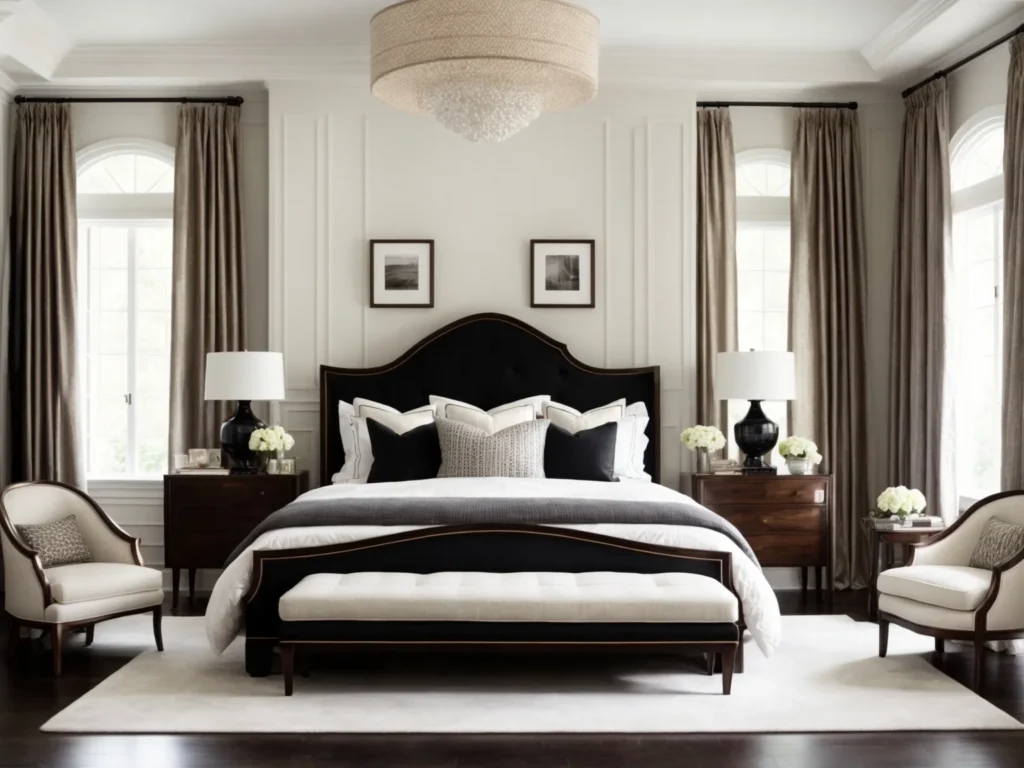 White and Dark Wood Furniture in the Bedroom