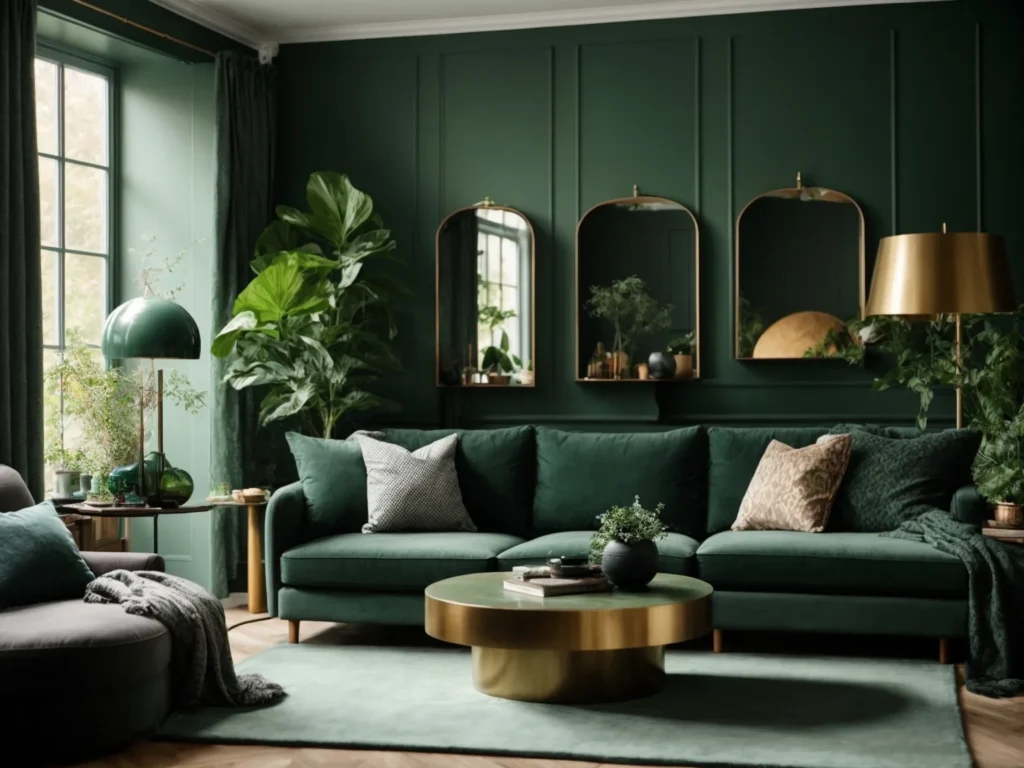 Modern Dark Green Living Rooms