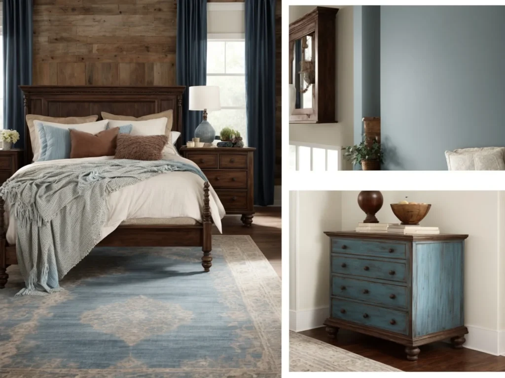 vintage blue Colors Go With Cherry Wood Bedroom Furniture