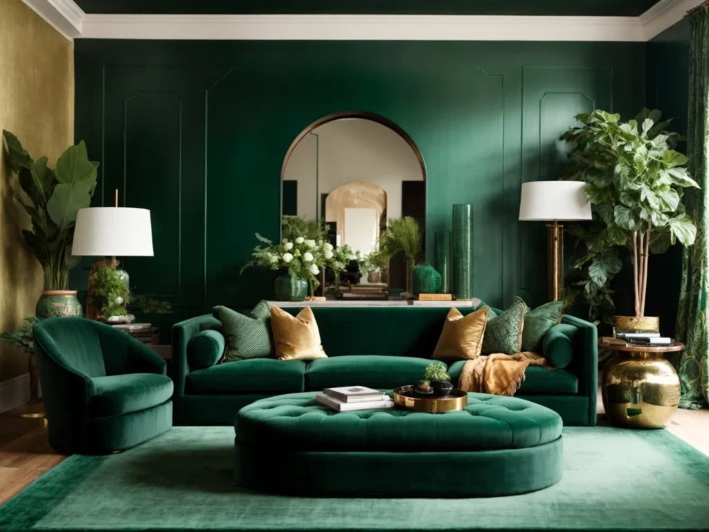 Modern Dark Green Living Rooms