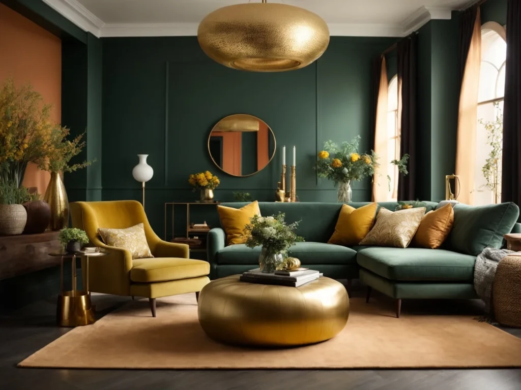 Modern Dark Green Living Rooms