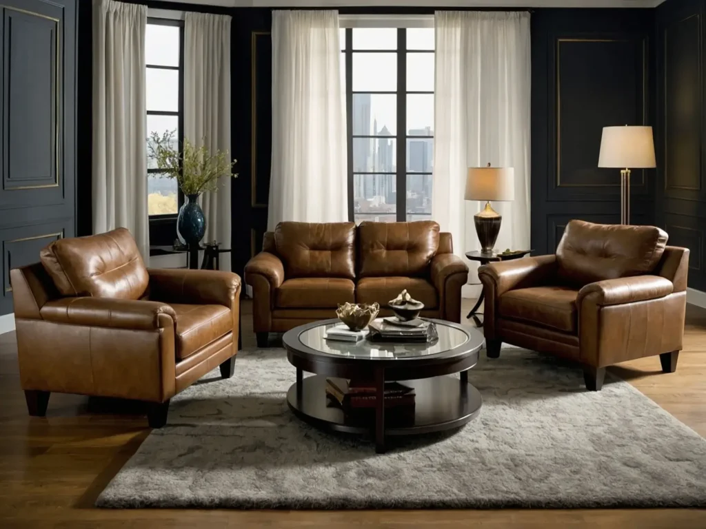 3-Piece Leather Living Room Set