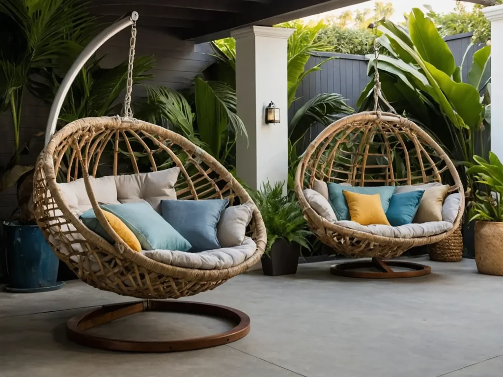 Hammocks and Swing Chairs for Outdoor Furniture in Small Patios